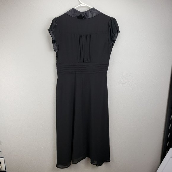 Robbie Bee Women's 10 Short Sleeve Black Collar Dress Wednesday Addams Gothic - Picture 7 of 14